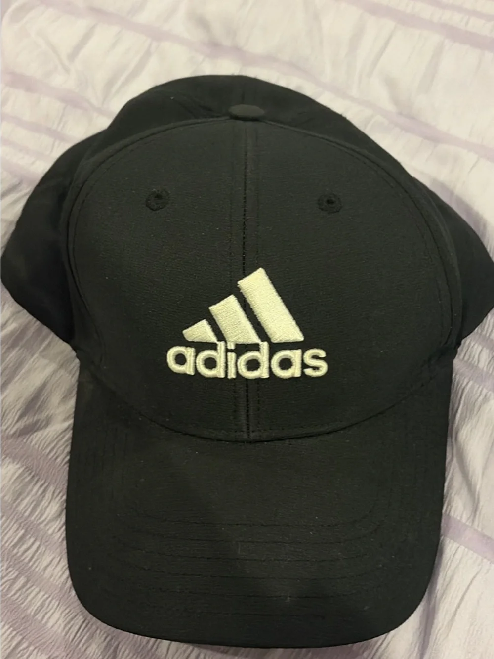 Adidas Black Baseball Cap with White Logo